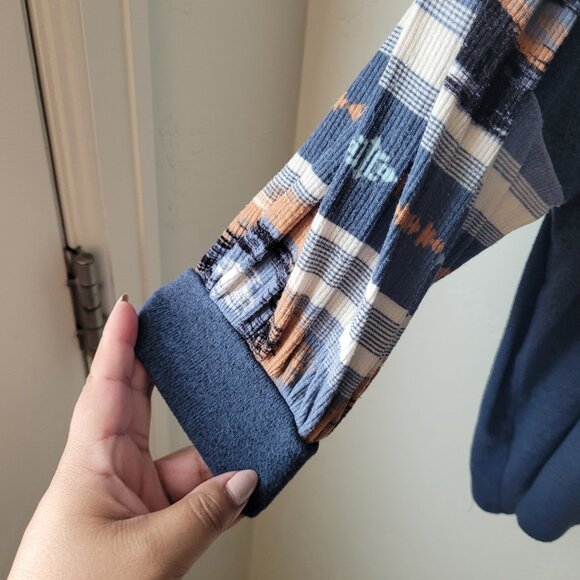 Maurices Plus Size Geo Print Sleeve Mixer Blouse - Picture 7 of 7